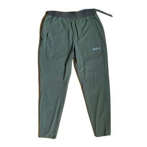 NO BULL Men’s Lightweight Woven Track Pants Sz L Army Green
